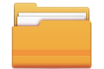 Orange folder icon with documents