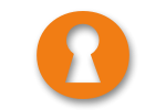 Orange keyhole logo